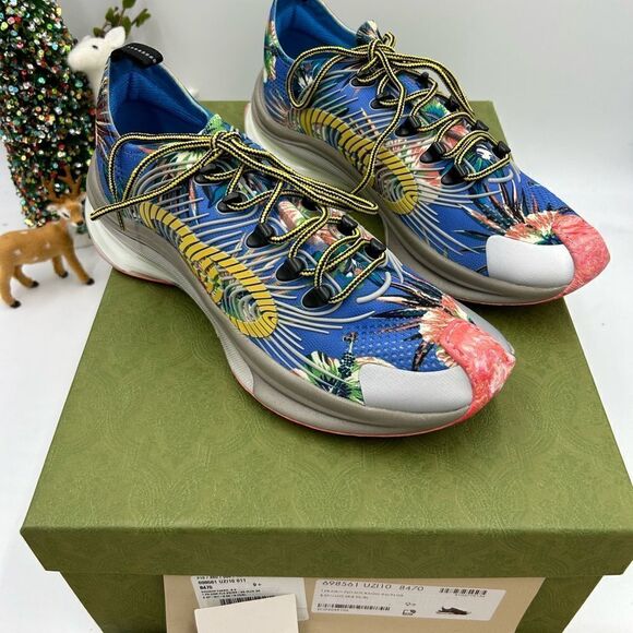 Men’s Gucci floral run sneakers size 9.5 made in Italy - Picture 3 of 8